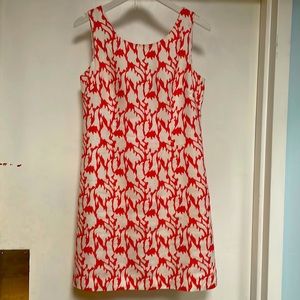 Coral Design Linen Dress